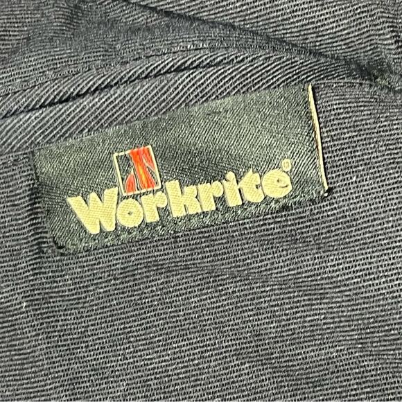 Vintage Workrite FR Quilted Lined Bomber Jacket Mens Large XL Logo Navy RARE - Picture 3 of 9